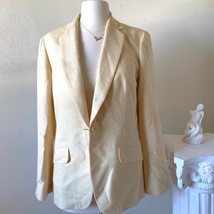 Yellow silk wool blazer